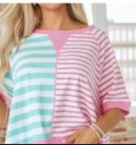 lot 1151 image: Acelitt Womens Casual Summer Short Sleeve Crewneck Color Block Sweatshirts T-Shirts Tops, Small