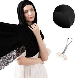 lot 1156 image: Viscose & Cotton Hijab Scarf Set for Muslim Women   Undercap & Safety Hijab Pin   Soft, Stylish & Comfortable