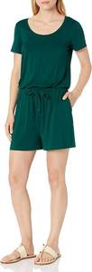lot 1167 image: Amazon Essentials Womens Casual Summer Short-Sleeve Scoop Neck Romper with Elastic Waist 4XL