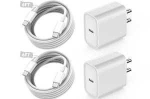 lot 720 image: Fast USB C Charger Block,2Pack Long 6FT USBC to USBC Cable iPad Cord 20W iPhone 17 Pro Max Charger Travel Plug Fast Charging for iPhone 1717 Air17 Pro1616e16 Pro16Plus1515ProPro MaxPlus,iPad - Retail $26