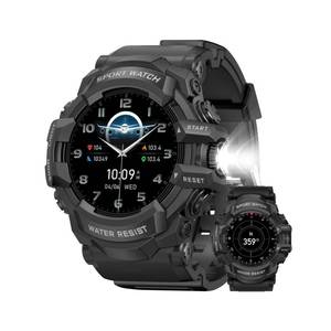 lot 721 image: MIDDOW Military Smart Watch with Flashlight (AnswerMake Call) Compass, PedometerHeart RateSleep100 Sports Modes, Fitness Tracker IP68 Waterproof, Long Battery Life Android & iOS (Black) - Retail $38