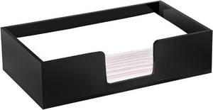 lot 732 image: Tihau Acrylic Guest Towel Napkin Holder,Black Bathroom Paper Hand Towels Storage Tray,Disposable Paper Towel Holder for Bathroom,Kitchen,Parties,Weddings, Hotel and Restaurant - Retail $14