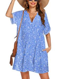 lot 765 image: XL AIMAGE Womens Swimsuit Coverups Bikini Swimwear Beach Cover Up A-line Bathing Suit Cover Up Dress with Pockets - Retail $15