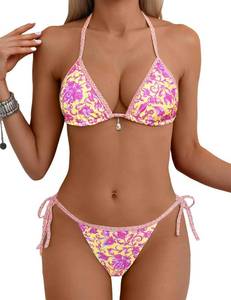 lot 770 image: Tainehs Womens Sexy Halter Bikini Set Triangle Top String Swimwear Two Piece Swimsuits Cheeky Bathing Suit Medium - Retail $26