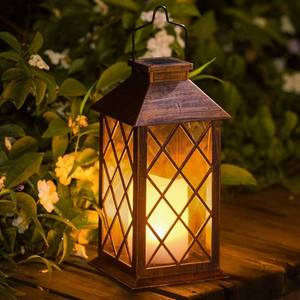 lot 782 image: TAKE ME 14 Solar Lanterns Outdoor Garden Lantern Waterproof LED Flickering Flameless Candle Mission Lights for Table,Outdoor,Party - Retail $26