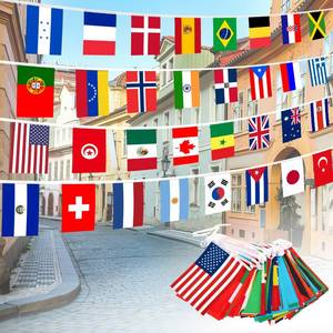 lot 796 image: 100 Countries String Flag �� 84Ft World Flag Banner for World Cup Party Decorations, Sports Clubs, Classrooms, Bars, and Festivals �� International Bunting for Global Celebrations - Retail $12