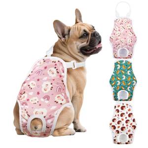 lot 803 image: FurVeluxia 3 Pack Washable Female Dog Diapers with Adjustable Suspender, Reusable Sanitary Panties for Dogs in Heat, Leak-Proof Design for Small Dogs - Retail $23