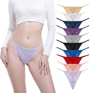 lot 813 image: Seamless Lace Thongs for Women Plus Size Breathable Panties Low Rise T-back Stretch No Show Underwear 10 Pack XLarge - Retail $15