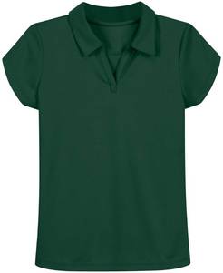 lot 815 image: Nautica girls School Uniform Short Sleeve Performance Polo Shirt, Forest Green, 12 14 US - Retail $10