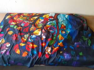 lot 881 image: Tree of Life Wall Hanging Decor Tapestry with Stained Glass Colorful Wall Art Large Tapestry Mural Decor Photograph Backdrop Blanket Curtain Home Bedroom Living Room Decoration - Retail $20