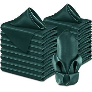 lot 900 image: Aormenzy 60 Pack Dark Green Satin Napkins 17 x 17 Silky Napkins, Party Cloth Napkins Square Satin Napkins, Dining Table Napkins Soft Cloth Napkins for Wedding, Banquet, Party Decoration - Retail $20