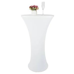 lot 912 image: TC LUDUAN 24x43 Inch White Spandex Cocktail Table Cloth Fitted Round Bar Table Stretch Highboy Cocktail Table Covers for Banquet Outdoor Party Wedding Bar Round Bottom White - Retail $12