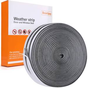 lot 921 image: 33.3FT Self-Adhesive Weather Stripping Seal for Door Frames and Sliding Windows, Weatherstripping for Soundproofing, Dustproof, Window Insulation for Winter, 0.35 Wide x 0.2 Thick, Grey - Retail $11