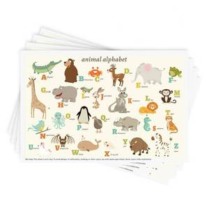 lot 923 image: Babebay Disposable Stick-on Placemats 40 Pack for Baby & Kids & Toddler, Sticky Placemats Restaurant Table Mats 12 x 18 (Animal Alphabet) - Retail $8