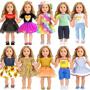 lot 924 image: American 18 inch Doll Clothes Accessories, 18PCS Doll Clothes Outfit Dress for 18 inch, Valentines Gift for Girls(10 Set) - Retail $28