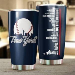 lot 940 image: TEERABBIT Legends New York Baseball City Skyline Tumbler - Coffee Mug Insulated Tumbler With Lid - Mothers Day, Fathers Day, Birthday Gifts For Fans - 20 Oz Stainless Steel - Retail $21