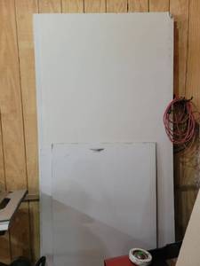 lot 6 image: 2 big 8ft by 4ft pcs of sheet rock and 2 small pc