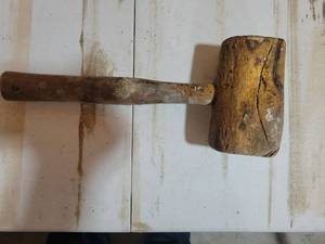 lot 55 image: Wooden Mallet with Handle