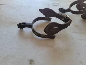 lot 82 image: Western Cowboy Riding Spurs with Rowels