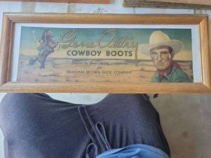 lot 103 image: Gene Autry Cowboy Boots Advertising Sign Graham Brown Shoe Company