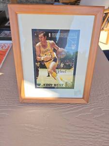 lot 160 image: Jerry West Signed Lakers Basketball Photo
