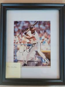 lot 163 image: Joe Carter Signed Cleveland Indians Baseball Photo
