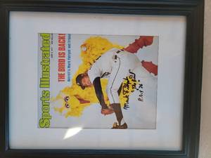 lot 167 image: Signed sports Illustrated Detroit Tigers Mark Fidrych Big Bird Magazine Cover Framed Print