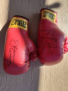 lot 191 image: Signed Everlast Boxing Gloves Pair Ken Norton and Ray boom boom Mancini