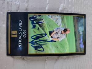 lot 210 image: 1982 Craig Stadler Signed Golf Trading Card