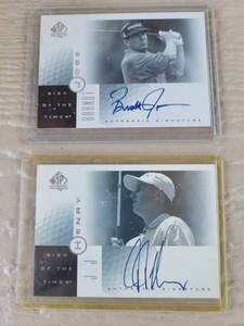 lot 222 image: SP Authentic Sign of the Times Golf Autograph Cards J.J Henry and Brandt Jobe