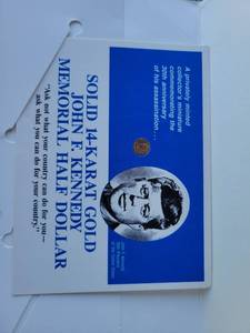 lot 228 image: 1971 JFK Kennedy Half Dollar 14-Karat Gold Commemorative Coin Set