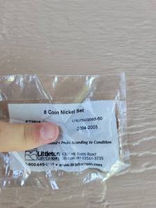 lot 234 image: 8 Coin Nickel Set 2004-2005 Uncirculated-60 Graded