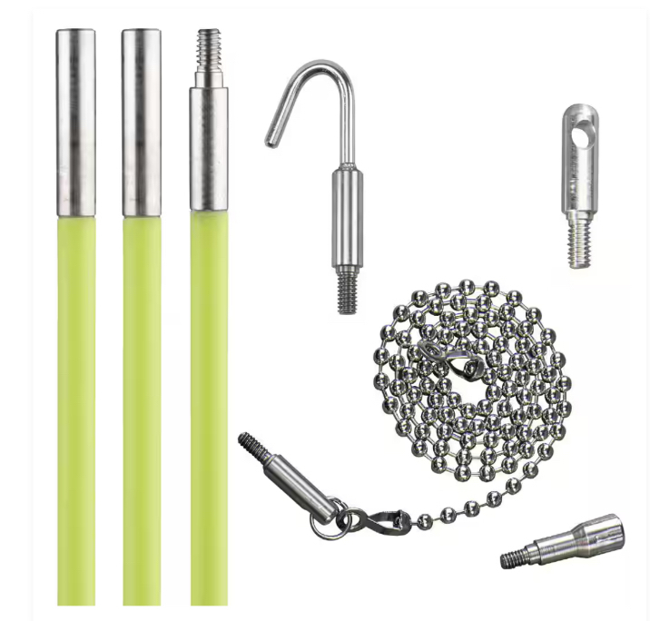 lot 49 image: Klein Tools 15 ft. Mid-Flex Glow Fish Rod Set