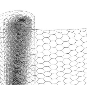 lot 12 image: HEX Galvanized Wire NETTING - Silver 3 x 150 Great for chicken coups, Catios, Gardens Etc