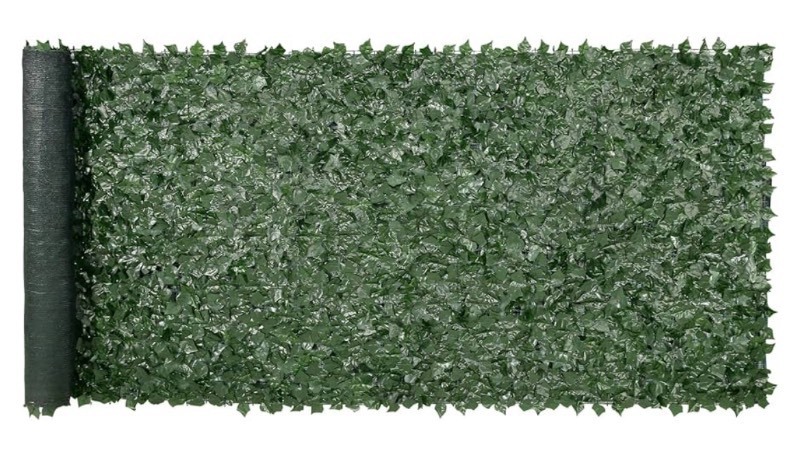 lot 16 image: VEVOR Artificial Ivy Privacy Fence Screen, 36 x 158 in Faux Ivy Vine Leaf Hedges Fence, Greenery Privacy Fence with Mesh Cloth Backing, Green Wall Decoration for Outdoor Garden, Yard, Balcony
