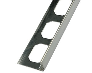 lot 70 image: Bundle of 2 Pieces Laticrete LS5 L-Shape Edge Profile Gloss Stainless Steel (V2) 12 (12.5 mm) x 8 2-12