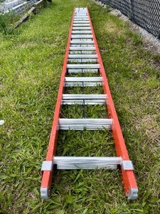 Fiberglass 40’ Extension Ladder Orange - Contains Shipping Blemishes see images comes as is