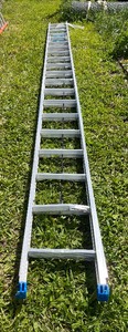 lot 23 image: WERNER 40 Extension Ladder Aluminum - Contains Shipping Blemishes - See all images comes as is