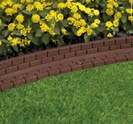 48 in. x 3 in. x 3 in. Brown Brickface Rubber Landscape Edging - 2 Pack