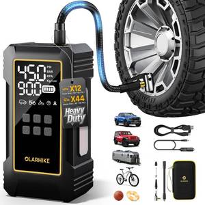 lot 17047 image: OlarHike Powerful 12000mAh Heavy Duty Tire Inflator Portable Air Compressor, 7X Faster, 150PSI Dual Power 12V&Cordless Air Pump for Car Tires, Pickup Trucks, Jeeps, SUVs & RVs. Digital Pressure Gauge - Retail $106
