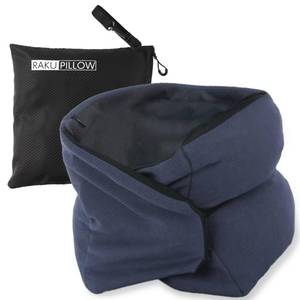 lot 22776 image: Riverland Travel Pillow Neck Pillow Strong Support Easy to Carry Compact Designed in Japan Useful in Office naps Airplane car Train for Sleeping (Navy)