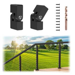 lot 22782 image: PLANTOP Flat Handrail Vertical Pivot Connectors, 2 Pack 180° Adjustable Hand Rail Fitting with Screws, POM Black Invisible Handrail Accessories for Stair Railing System, MY02-S - Retail $20