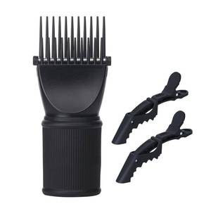 lot 22784 image: PERFEHAIR Universal Blow Dryer Comb Attachment for Coarse, Curly Hair - Unbreakable Teeth, Hot Resistant Grip, Fits 1.5-2 Nozzles, Salon Fast Blowout & Straightening Tool, Black - Retail $10