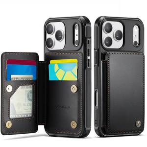 lot 30239 image: Vinich for iPhone 17 Pro Wallet Case with Card Holder, RFID Blocking Credit Slots Kickstand Shockproof Phone Cover Fit for iPhone 17 Pro 6.3 Black - Retail $20