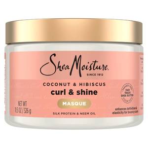 lot 30244 image: SheaMoisture Hair Mask Coconut & Hibiscus for Dry Curls Hair Mask with Shea Butter 11.5 oz - Retail $12