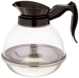 lot 33074 image: Winco Plastic Coffee Decanter, Stainless Steel, 64-Ounce, Medium - Retail $21