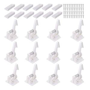 lot 33107 image: Vmaisi 12 Pack Cabinet Locks Child Safety Latches - Baby Proofing Cabinets Drawer Lock with Adhesive Easy Installation - No Drilling or Extra Screws (White) - Retail $9