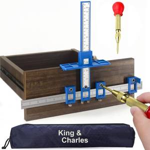 lot 33108 image: King&Charles Cabinet Hardware Jig, Cabinet Handle Jig with Automatic Center Punch, Avoid Jitter Caused by Direct Drilling. Use for Handles and Pulls on DrawersDoors, Perfect Set. - Retail $10