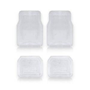 lot 33109 image: Vaygway All Weather Floor Mats-Universal 4 Piece Car Interior- Rubber Clear Car Plastic Rug-Blue-Tinged Weather Protection Mats - Retail $20