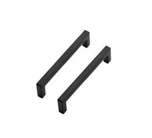 lot 33121 image: Ravinte 30 Pack Solid 4 Inch Center to Center Slim Square Bar Drawer Handles Kitchen Cabinet Handles Black Drawer Pulls Kitchen Cabinet Hardware Handles Matte Black Cabinet Pulls - Retail $49